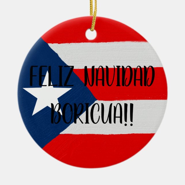Boricua Puerto Rico flagga coqui jul Ceramic Julgransprydnad Keramik (Framsidan)