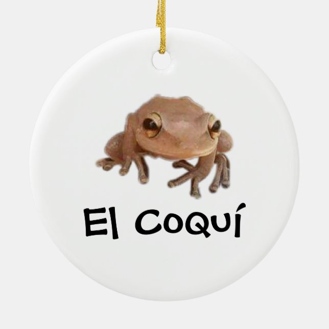 Boricua Puerto Rico flagga coqui jul Keramik Julgransprydnad Keramik (Baksidan)