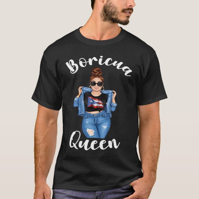 Boricua Queen Puerto Rican Women Cool Latin Pride  T Shirt (Framsida)
