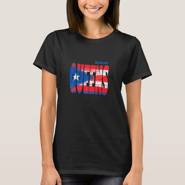 Boricua Roots Puerto Rico Pride PR Queens Puerto R T Shirt (Framsida)