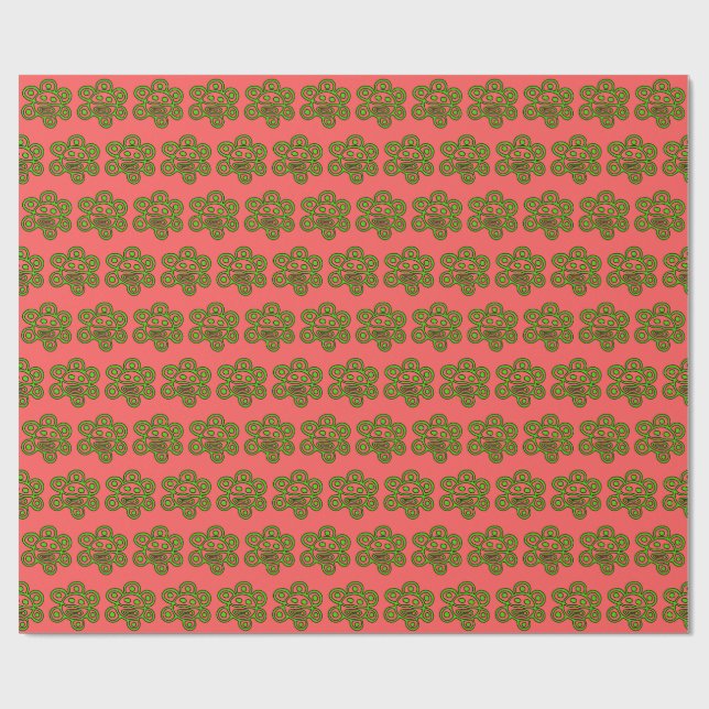 Boricua Sun Grön julklappspapper Presentpapper (Platt)