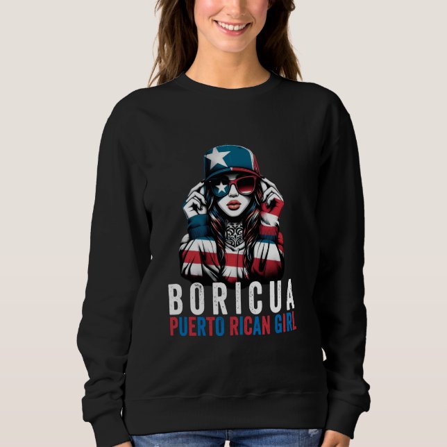 Boricua Women Puerto Rican Girl Puerto Rico Flagga T Shirt (Framsida)