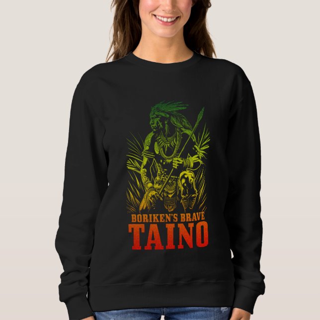 Borikens Modiga Taino Warrior T Shirt (Framsida)