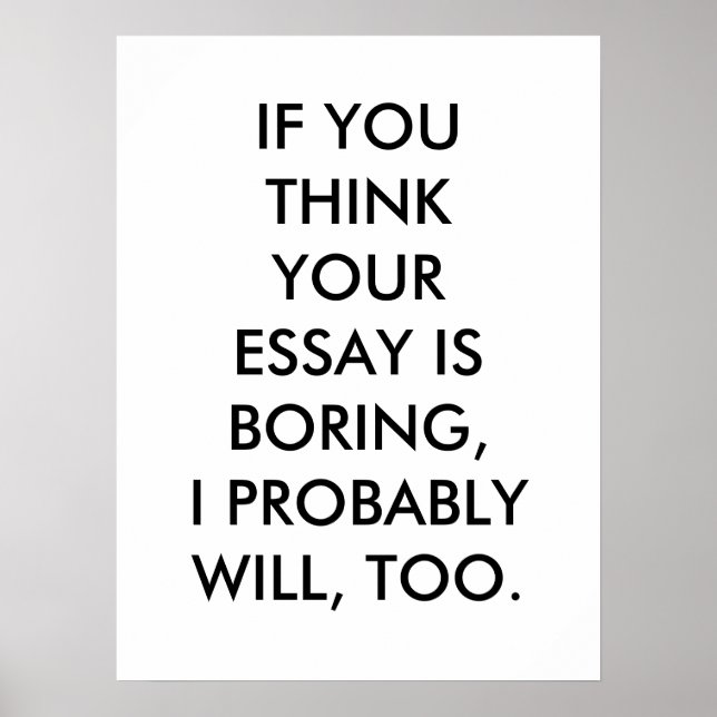 Boring Essay Poster (Framsidan)