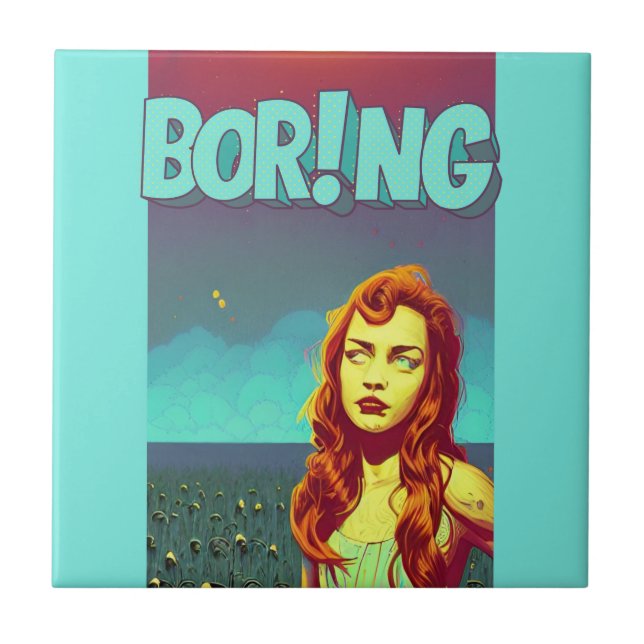 Boring pop art rödhårig women trifold wallet Walle Kakelplatta (Framsidan)