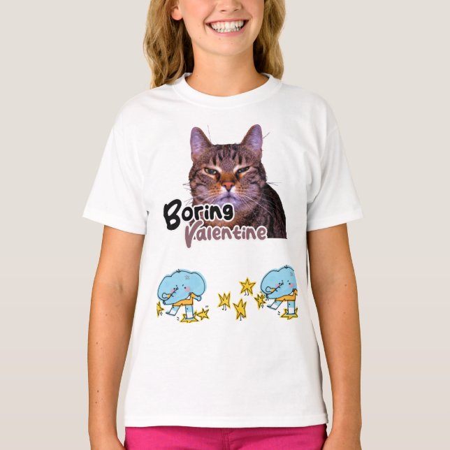 Boring Valentine  T Shirt (Framsida)