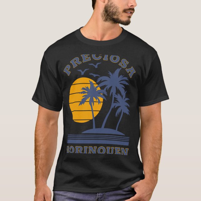 Borinquen Preciosa Puerto Rico Boricua Nuyorican T Shirt (Framsida)