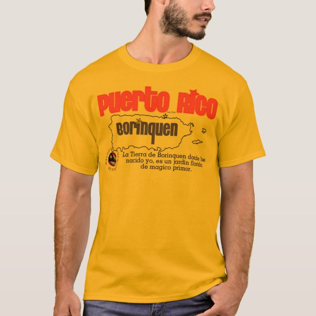 Borinquen Puerto Rico Tee Shirt (Framsida)