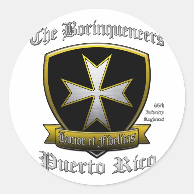 Borinqueneers Runt Klistermärke (Framsida)