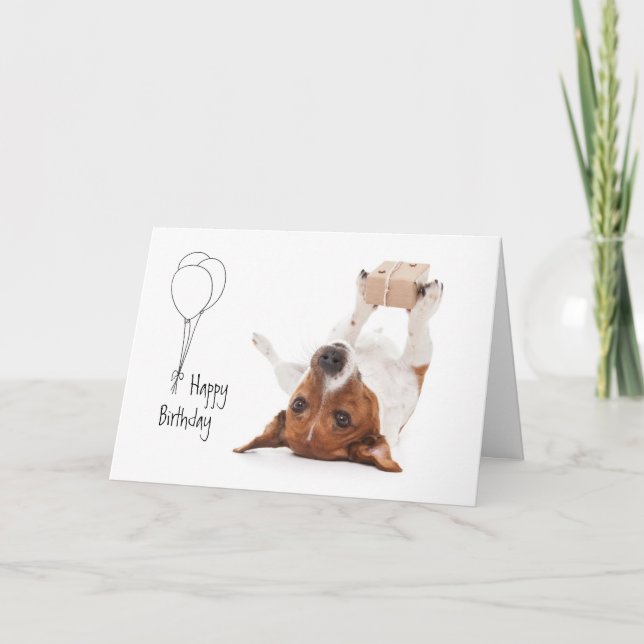 Boris - Jack Russell Terrier - Grattis på födelsed Helgkort (Framsida)
