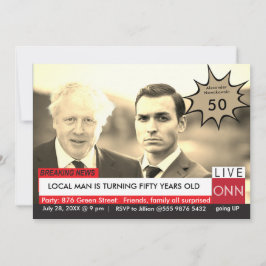 Boris Johnson 50:e födelsedagen Manar Funny TV New Inbjudningar