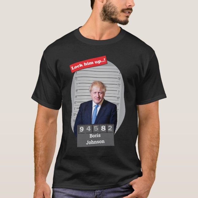 Boris Johnson 🤣 Funny Mugshot Novelty T-Shirt (Framsida)