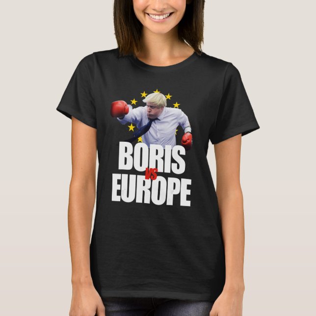 Boris Johnson Shirt BORIS vs EUROPE Pro Brexit Ant T (Framsida)