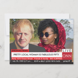 Boris Johnson Women's 50 Birthday Funny News Inbjudningar