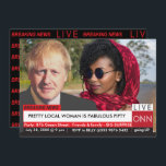 Boris Johnson Women's 50 Birthday Funny News Inbjudningar<br><div class="desc">50:e födelsedag Kvinnors "Funny Breaking News TV Graphic" De stora nyheterna håller på att brytas. Helt redigerbart och enkelt att ändra text. Ändra foto och text till kostym tillfälle. Underbar för Grads,  Bröllop-meddelanden,  födelsedagar,  årsdagar,  nyheter från baby och nästan allt du vill främja. Foto av RODNAE Productions from Pexels</div>