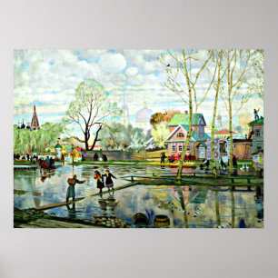 Boris Kustodiev art: Vår, målning av Kustodiev Poster