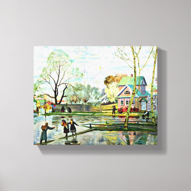 Boris Kustodiev, Vår, berömd målning Canvastryck (Framsida)