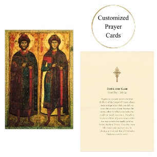 Boris och Gleb Ortodox Christian Prayer Card Placeringskort