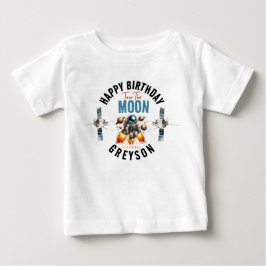 börja bogsera månen 2-års födelsedag rymden t shirt