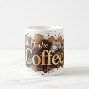 börja dagen med kaffe kaffemugg