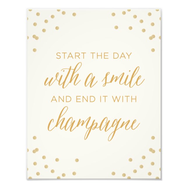 Börja dagen med sjömil och sluta med champagne fototryck (Framsidan)