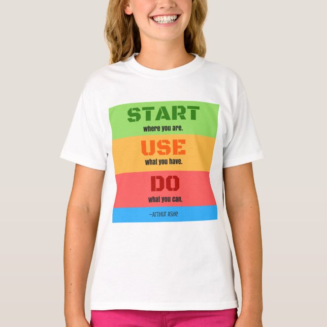 Börja där du är vid transport t-shirt (Framsida)