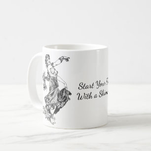 Börja din dag med en Shimmy! Vintage Belly Dancer Kaffemugg