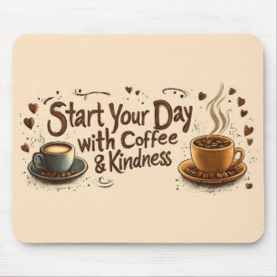 Börja din dag med kaffe och vänlighet Citat Musmatta