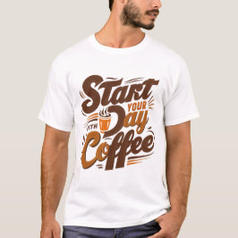 Börja din dag med kaffe | vit T-Shirt