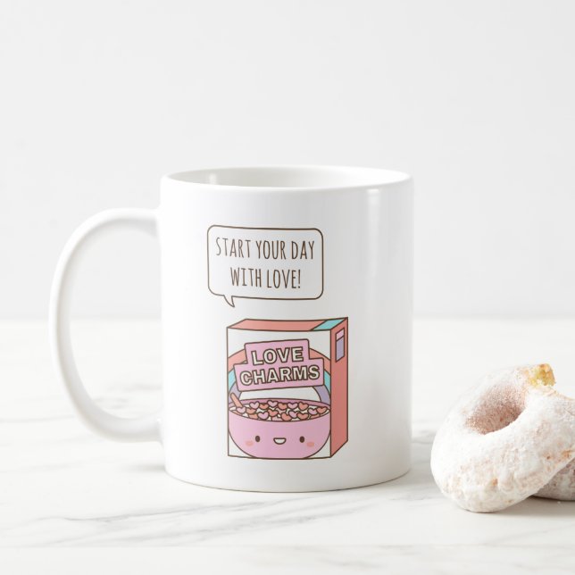 Börja din dag med kärlek, morgon affirmation kaffemugg (Med munk)