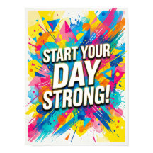 börja din dag stark poster