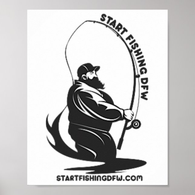 Börja Fiska Dfw Fiskig Fiskare Rolig Fiskentusiast Poster (Framsidan)