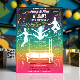 Börja killarnas coola trampoline Park 13-årsdag Inbjudningar