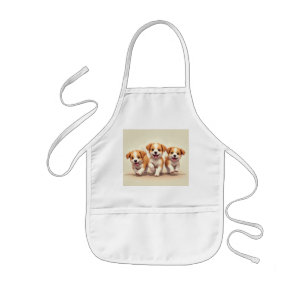 Börja laga mat med en söt hund barnförkläde