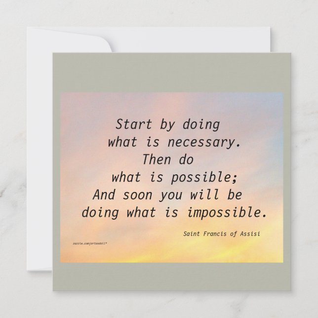 BÖRJA MED ATT GÖRA ST. FRANCIS FLAT CARD (Framsida)