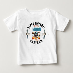 börja mot månen 2-års födelsedag rymden t shirt