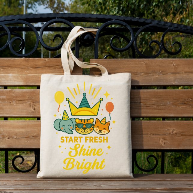 Börja om – Lys starkt-totebag Tygkasse (Skapare uppladdad)