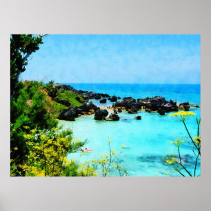 BÖRJA UNDER 20 $ - Beach vid St. George Bermuda Poster