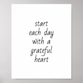 börja varje dag med ett tacksamt hjärta poster