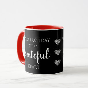 Börja varje dag med ett tacksamt hjärtkaffe mugg