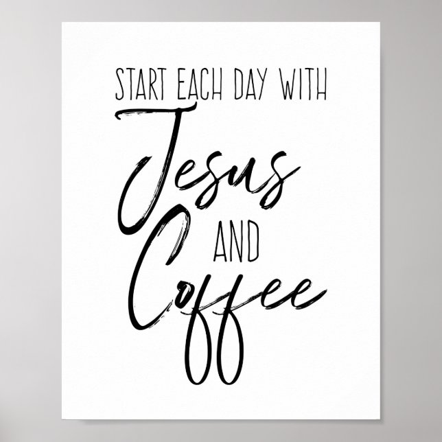 Börja varje dag med Jesus och kaffet Poster (Framsidan)