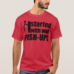 började med att skjuta upp motivationskviten för v t shirt