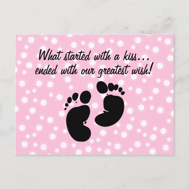 Började Med En Kyss Önskar Rosa Anpassad Meddelande Vykort (Framsida)