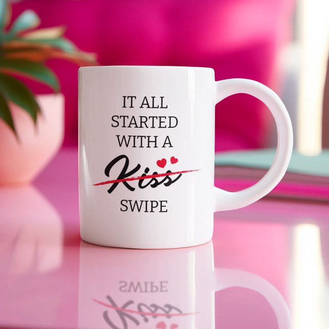 Började med en Swipe Online Dating Kaffemugg (Skapare uppladdad)