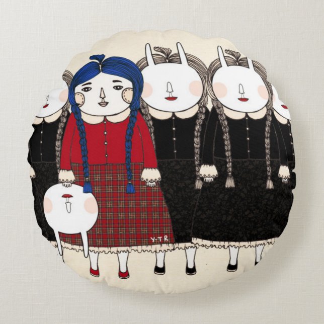 Början 2013 rund kudde (Framsidan)