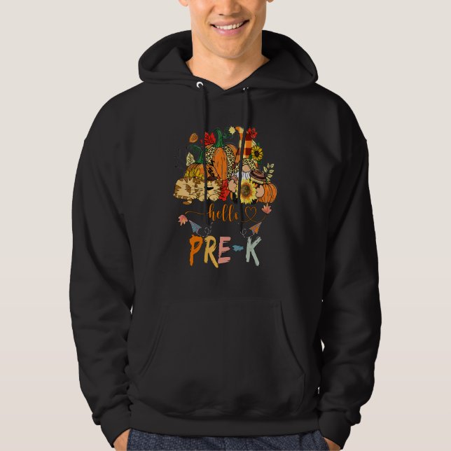 Början Av Hösten Höstläraren Cool Solros Han Hoodie (Framsida)
