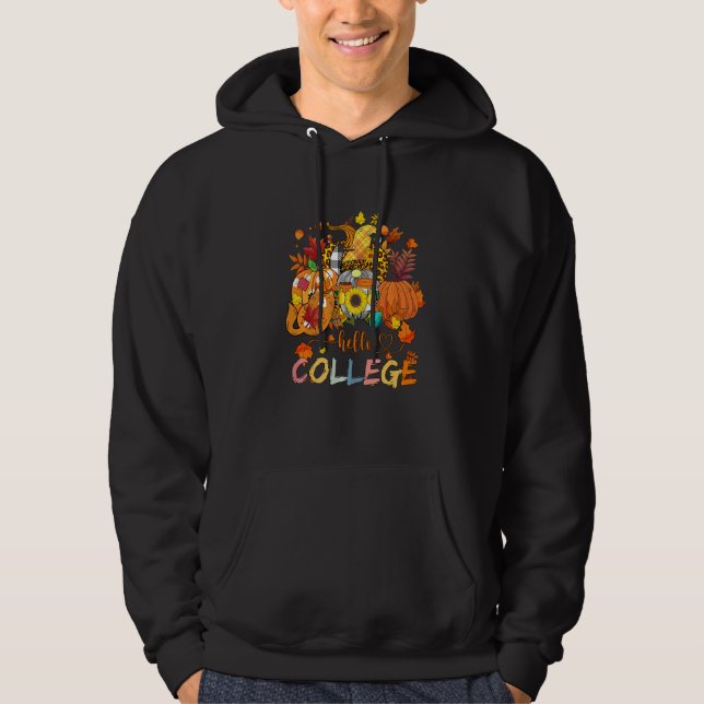 Början Av Hösten Höstläraren Solros Hej C Hoodie (Framsida)