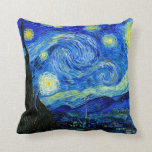 Början av Van Gogh Fine Art Pillow Kudde<br><div class="desc">Vincent van Gogh - Starry Natt målade på St Remy,  Frankrike 1889 Fine Art dekorativ kudde. Den här bilden har förbättrats digitalt för att återställa den ursprungliga feta,  ljusa färger - en perfekt för vilken konst som helst älskare!</div>