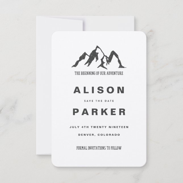 BÖRJAN AV VÅR ÄVENTYR-SPARA DATUMET KRAFT SPARA DATUMET (Framsida)