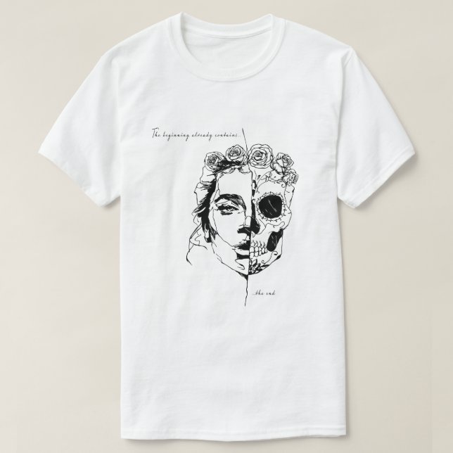 Början innehåller redan slutet t shirt (Design framsida)